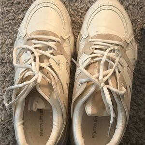 PrettyLittleThing Cream and Tan Lace-Up Sneakers